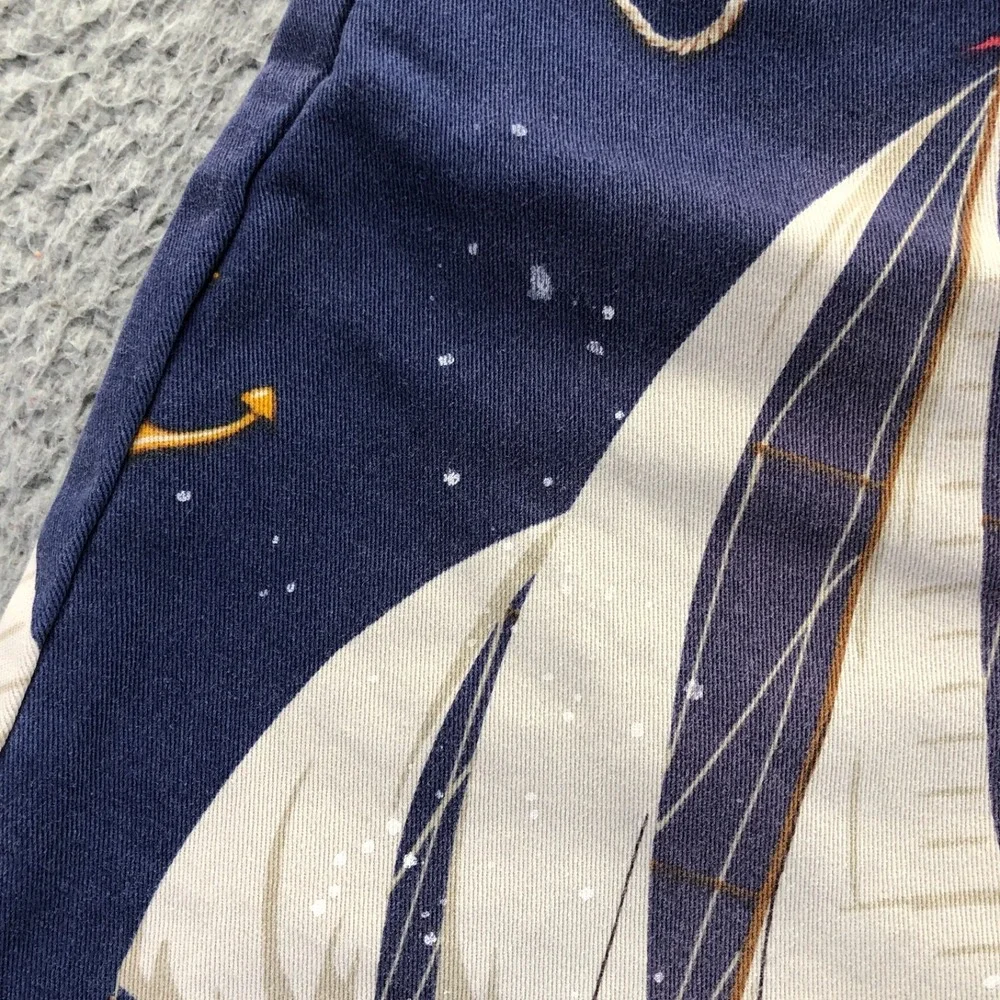 Vintage Polo Ralph Lauren Shorts Men 36 Sailboat AOP Distressed Novelty Chino